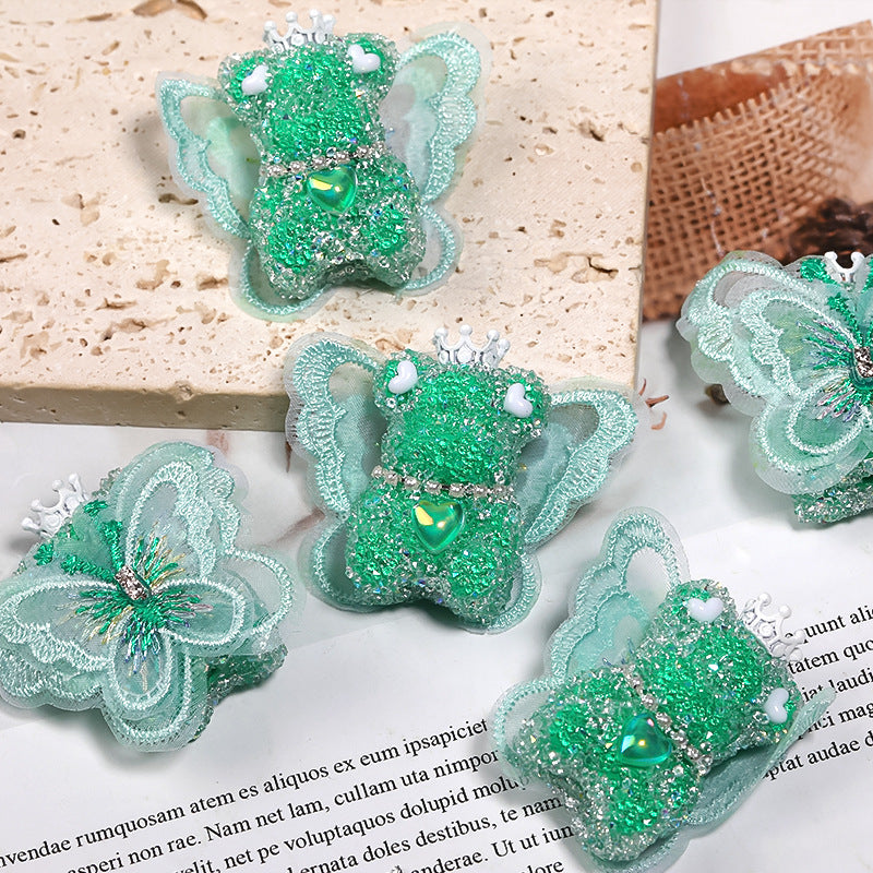 Wholesale 5pcs/pack beaded accessories wings bear sugar beads full diamond beads